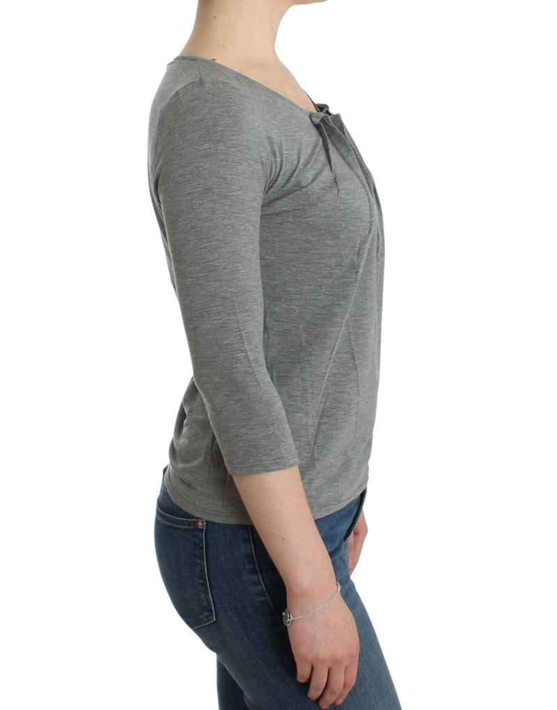 Elegante jumper grigio cashmere-blend