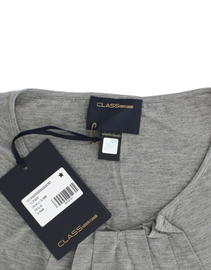 Elegante jumper grigio cashmere-blend