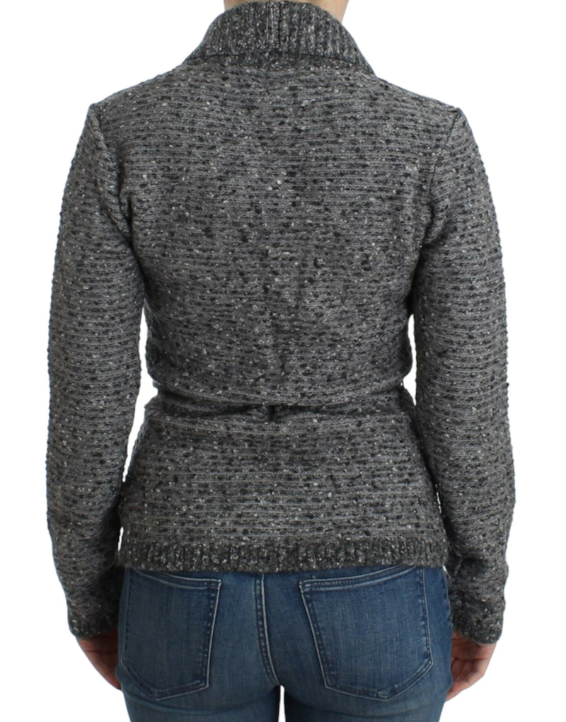 Cardigan élégant en laine gris gris