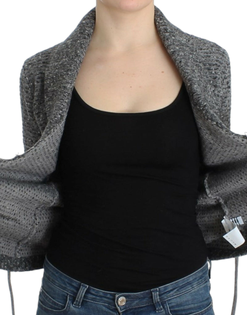 Cardigan élégant en laine gris gris