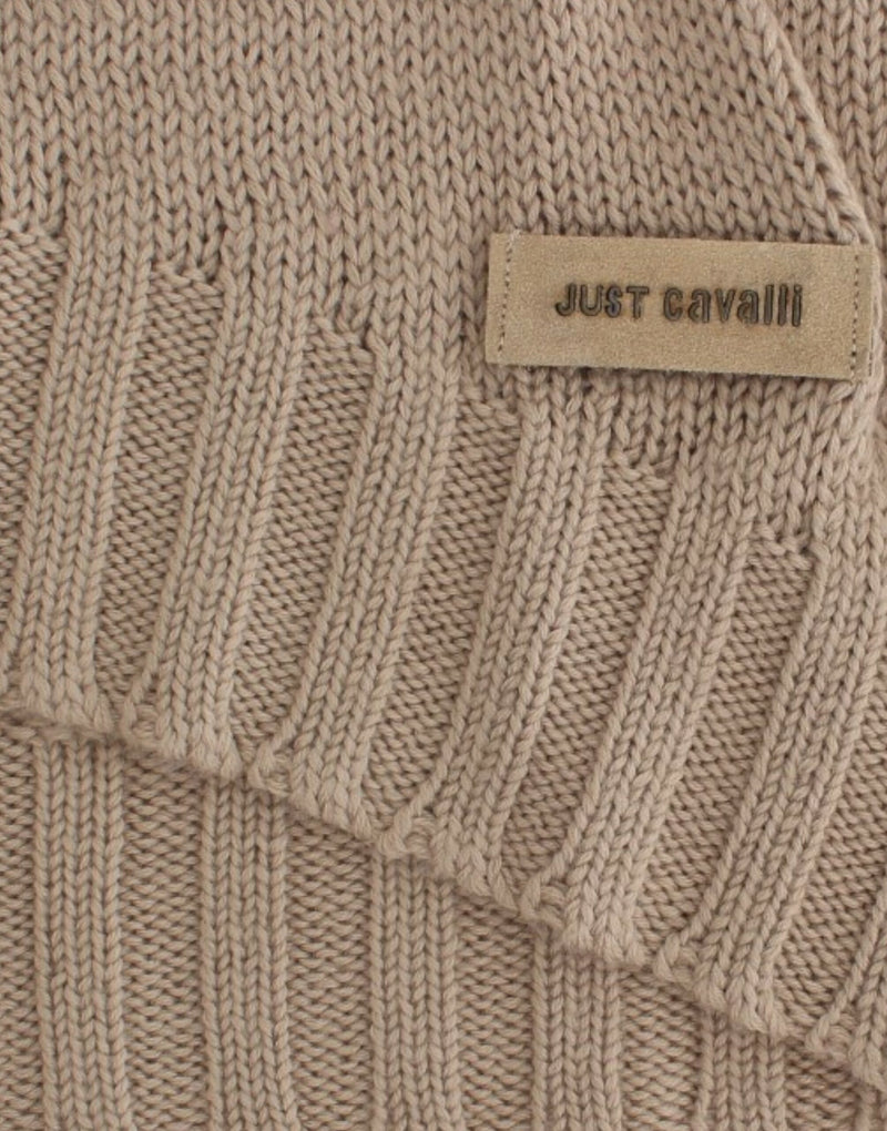 Élégant pull d'équipage en tricot beige