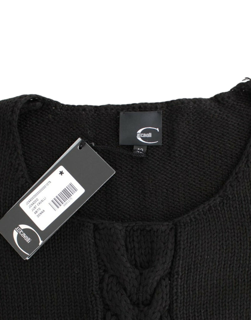 Pull de cou à l'équipage en tricot noir séduisant