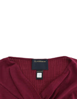 Eleganter lila Schlüssellochwollpullover