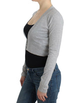 Cropped Virgin Woll Cardigan in Chic Grey