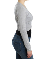 Cropped Virgin Woll Cardigan in Chic Grey