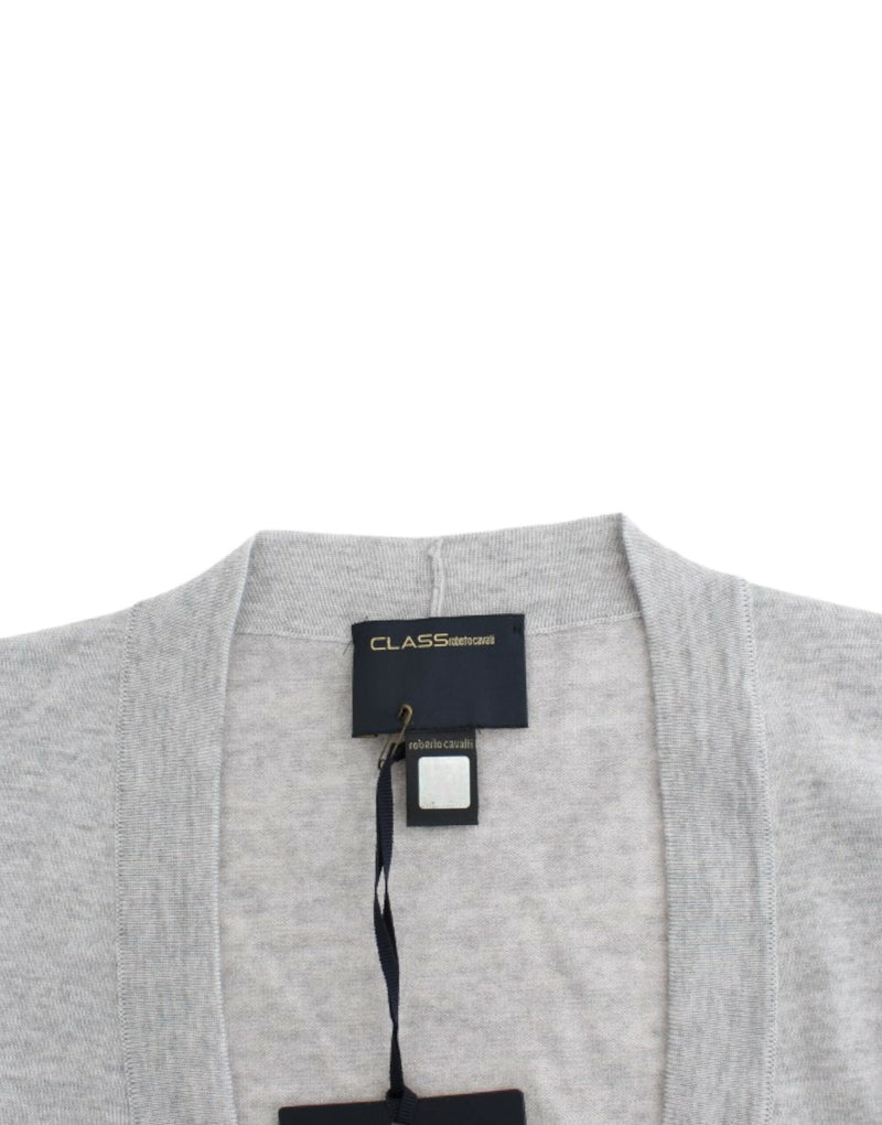 Cropped Virgin Woll Cardigan in Chic Grey