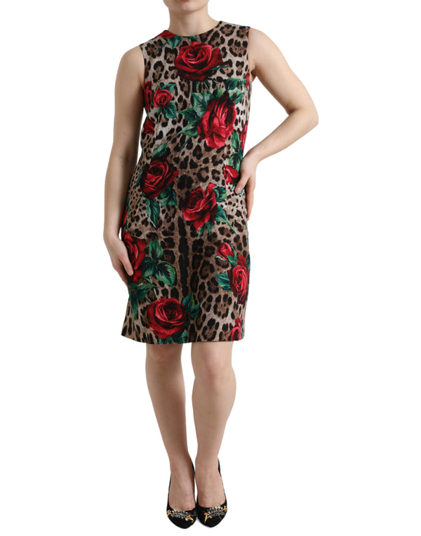 Elegantes Leopardenblumen-A-Line-Kleid