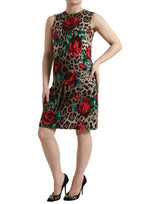 Elegantes Leopardenblumen-A-Line-Kleid