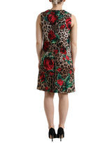 Elegantes Leopardenblumen-A-Line-Kleid