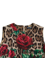 Κομψό φόρεμα Floral A-Line Leopard