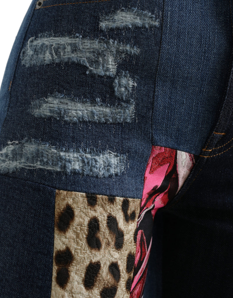 Jeans magri vibranti patchwork