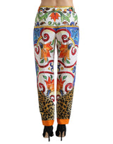 Pantalones de algodón cónicos estampados de Majolica