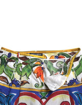 Pantalones de algodón cónicos estampados de Majolica