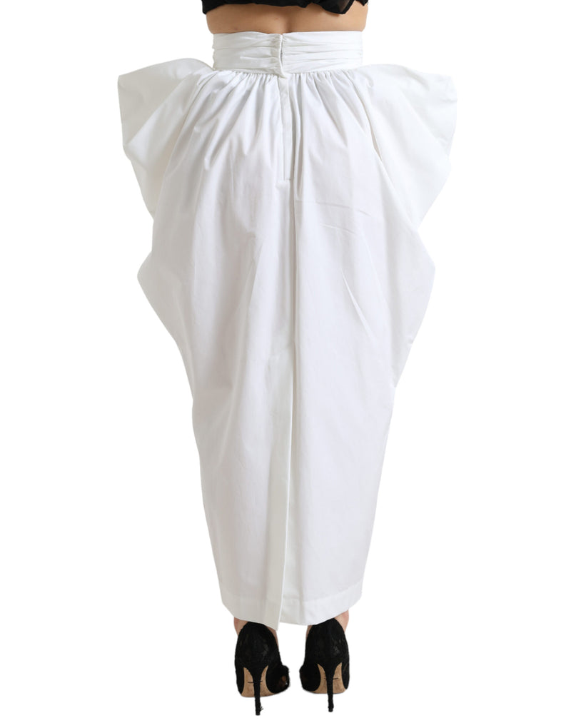 Élégant jupe maxi en coton de taille haute