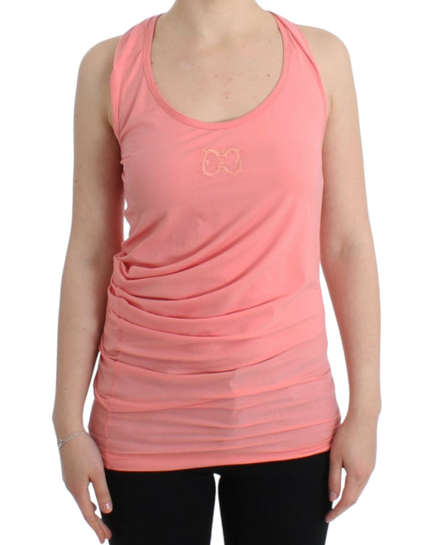 Top canova di miscela di cotone rosa chic