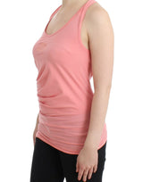 Camiseta de tanque de mezcla de algodón rosa y elegante