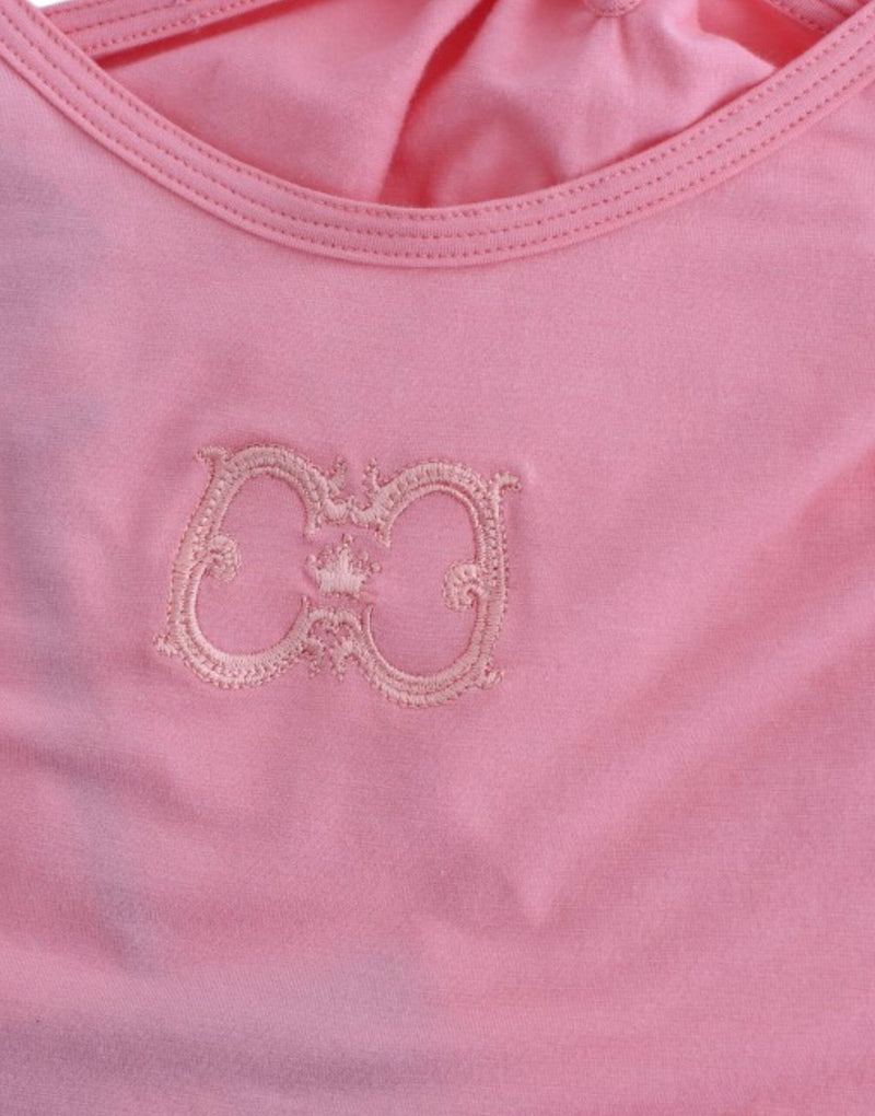 Top canova di miscela di cotone rosa chic