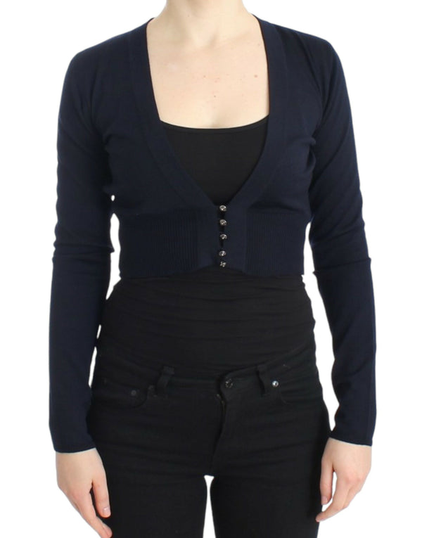 Elegant Cropped Virgin Woll Cardigan