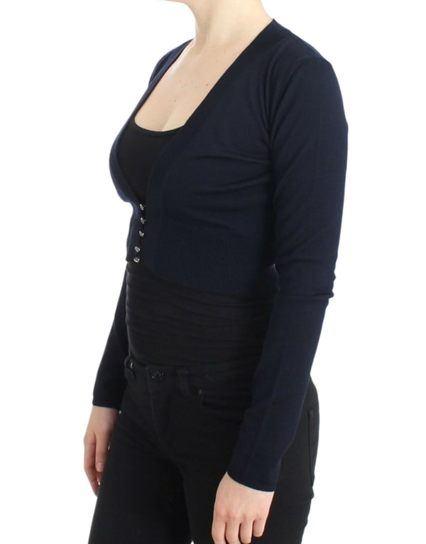 Elegant Cropped Virgin Woll Cardigan