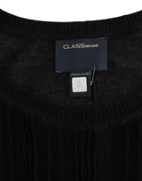 Eleganter kurzärärmischer schwarzer Jumper