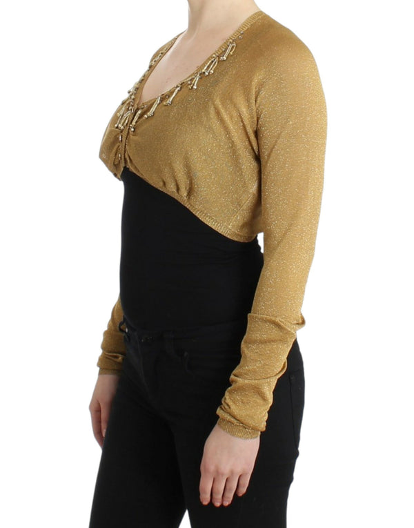 Embellished Gold Shimmer Shrug