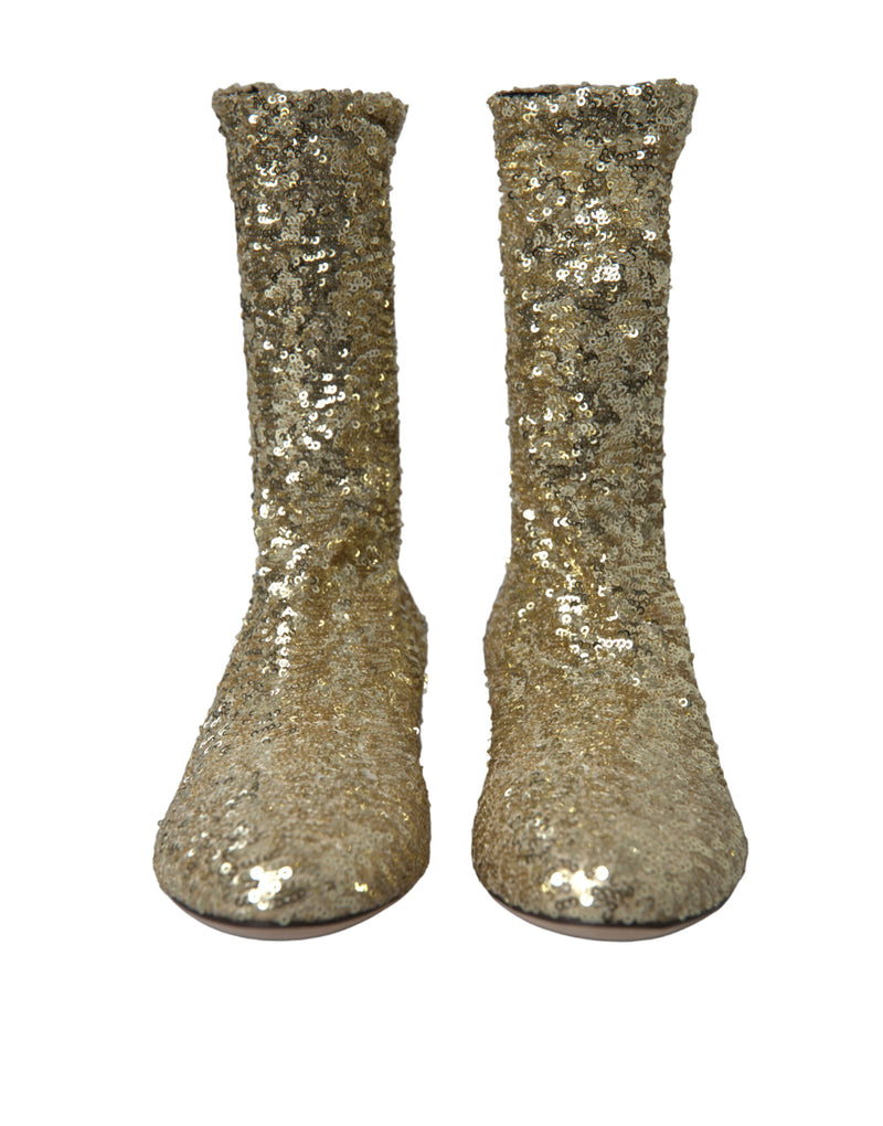 Elegantes mittleres Kalb Goldstiefel exklusives Design