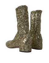 Elegantes mittleres Kalb Goldstiefel exklusives Design