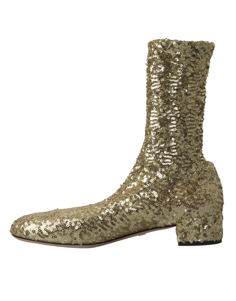 Elegantes mittleres Kalb Goldstiefel exklusives Design