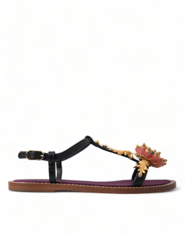 Elegante kristallbezogene flache Sandalen