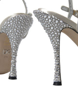 Elegant Crystal Embellished Heels Sandals