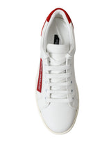 Sneaker chic in pelle bianca con accenti rossi