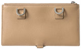 Eleganter beige Lederbrieftasche mit abnehmbarem Riemen