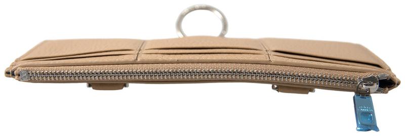 Portefeuille en cuir beige élégant avec sangle détachable