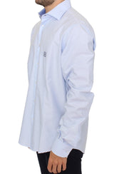 Elegante camicia di cotone italiano azzurro