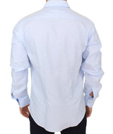 Elegante camicia di cotone italiano azzurro