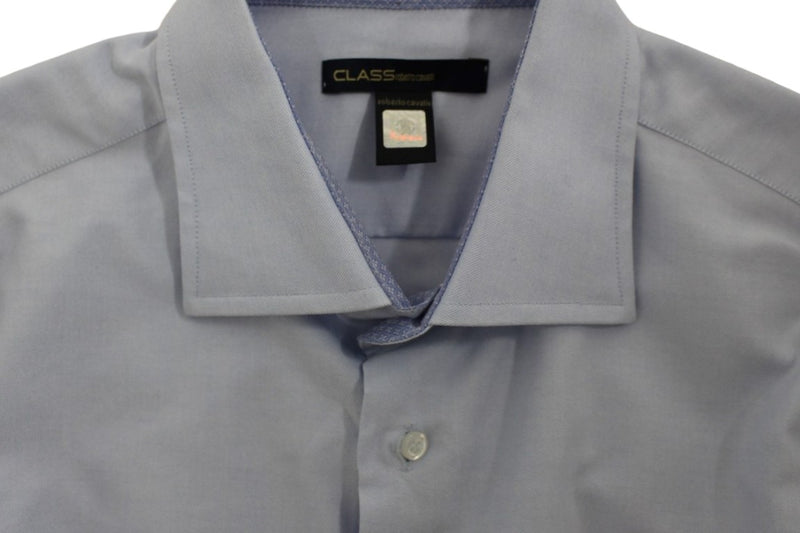 Elegante camicia di cotone italiano azzurro