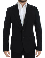 Elegant Slim Fit Black Woll Blazer