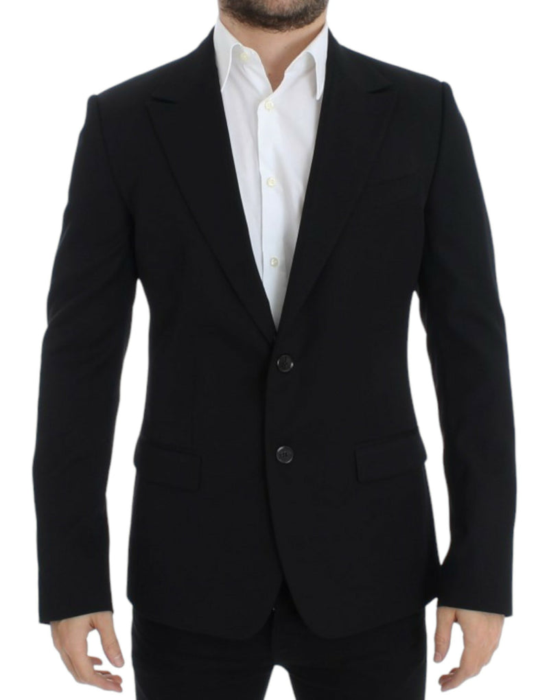 Elegant Slim Fit Black Woll Blazer