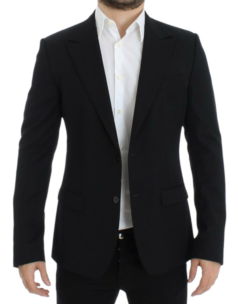 Elegant Slim Fit Black Woll Blazer