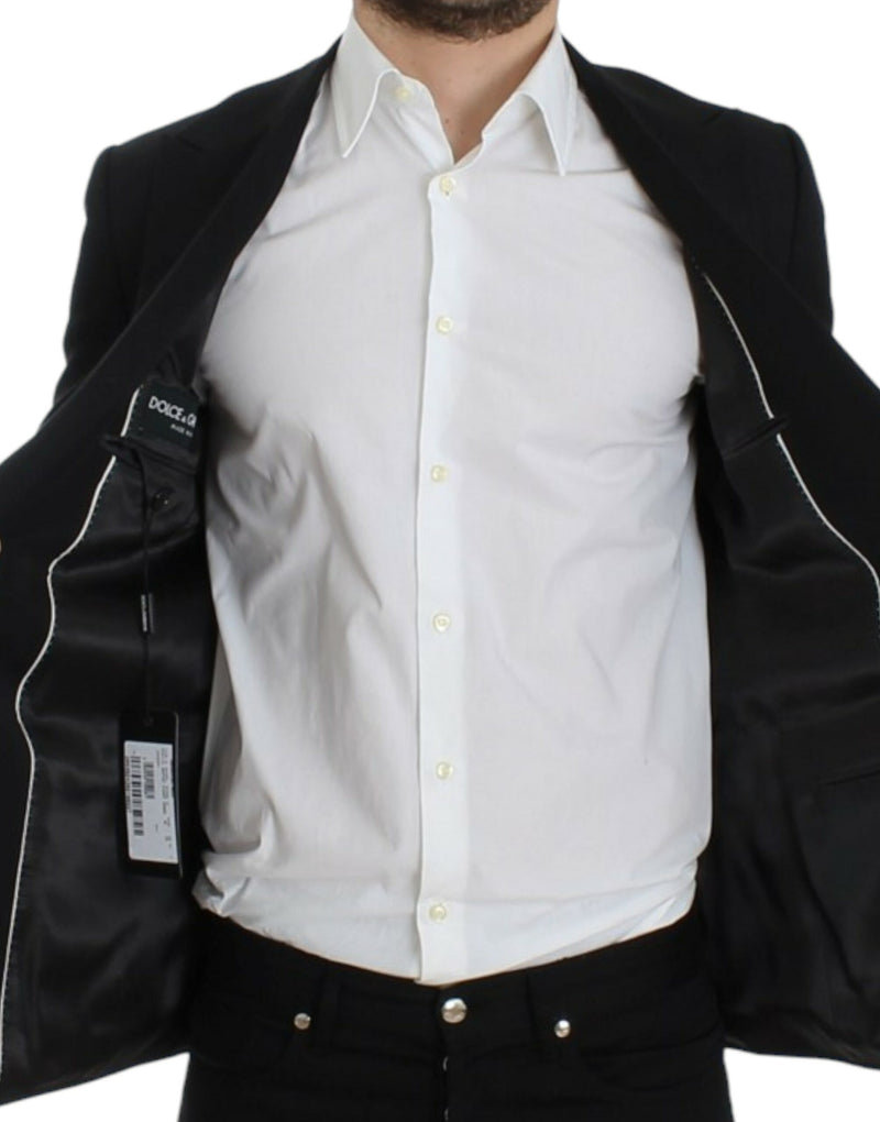 Elegant Slim Fit Black Woll Blazer