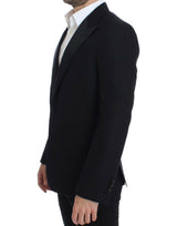 Elegante miscela di seta nera Sicilia Blazer