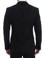 Elegant Black Silk Blend Sicilia Blazer