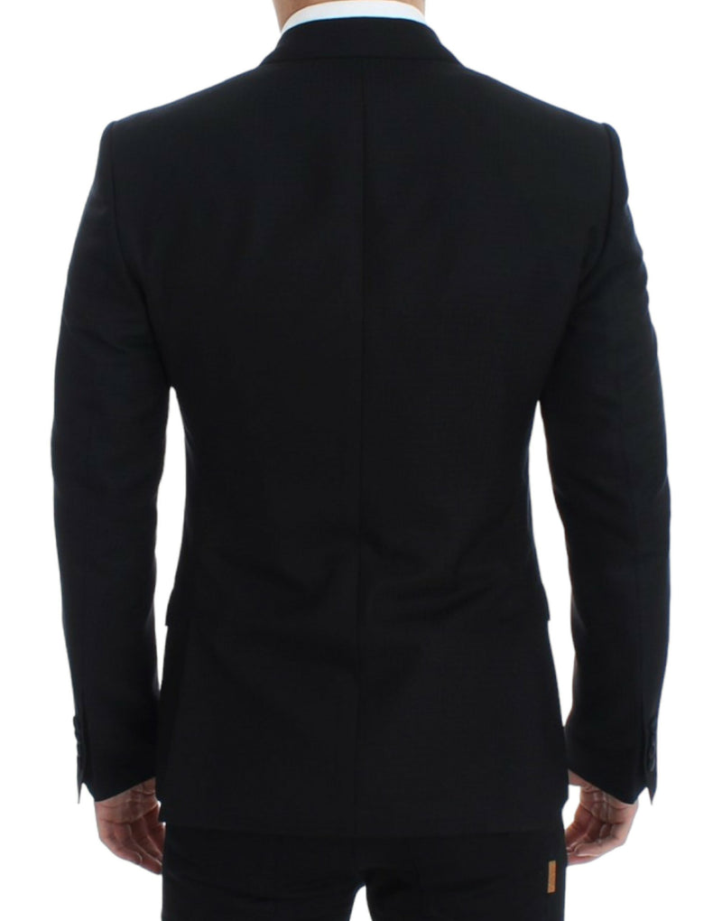 Elegante miscela di seta nera Sicilia Blazer