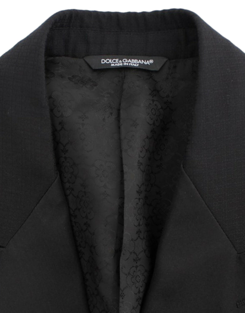 Elegante mezcla de seda negra Sicilia Blazer