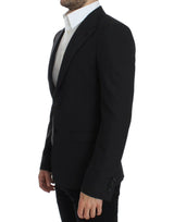 Sleek Grey Wool Slim Fit Blazer