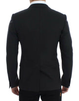 Sleek Grey Wool Slim Fit Blazer