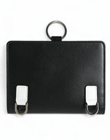 Elegante schwarze Lederkristallkartenhalter Brieftasche