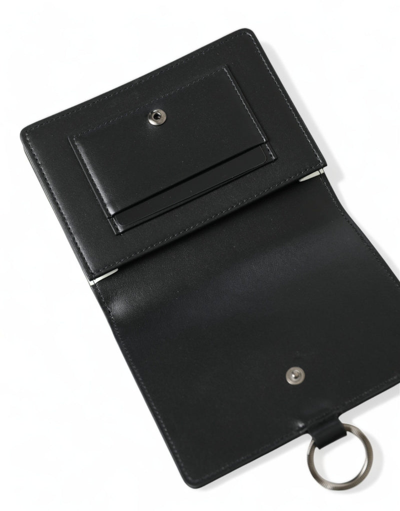 Elegante schwarze Lederkristallkartenhalter Brieftasche