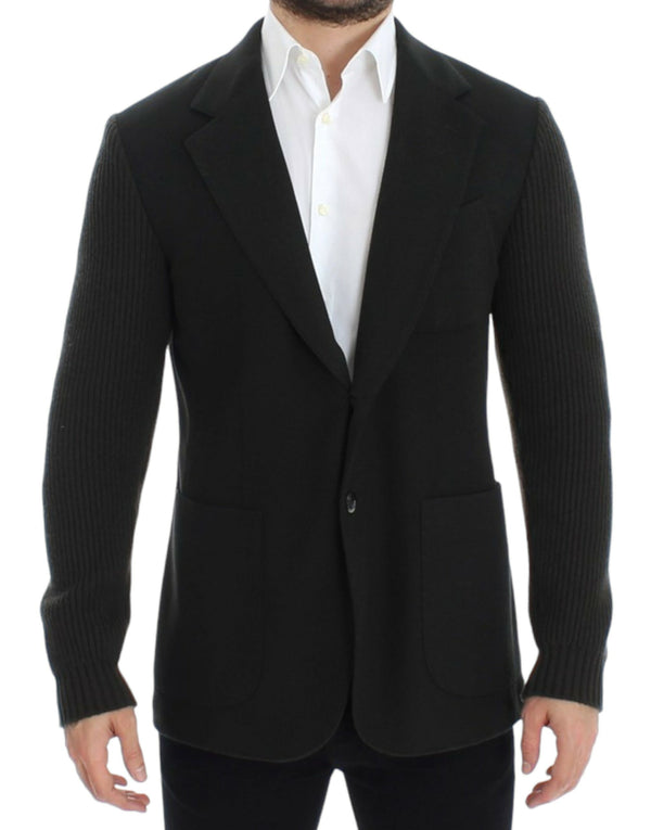 Elegante chaqueta blazer de cachemira verde