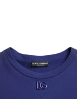 Royal Blue Cotton Crewneck -Pullover